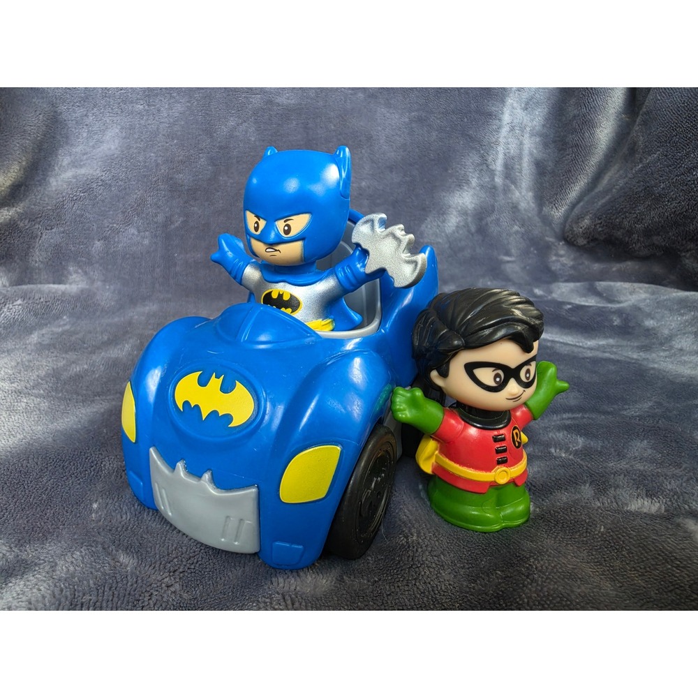 Fisher-Price Little People DC Super Friends Batmobile Batman and Robin GTV17
